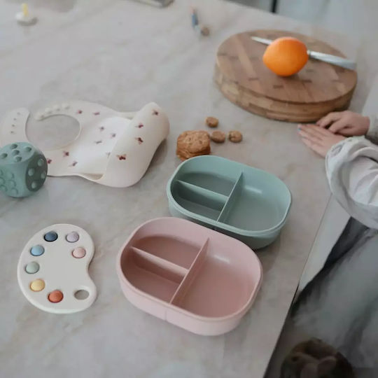Mushie Set de mâncare pentru copii din plastic Verde