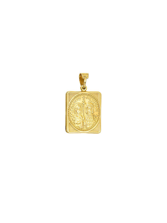 Pendant Kids Talisman Double Sided Constantine from Gold 9K AFP-21384Y