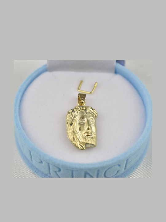 Goldjewels Висулка Детски Талисман Двустранен с Исус Христос от Злато 9K XL435