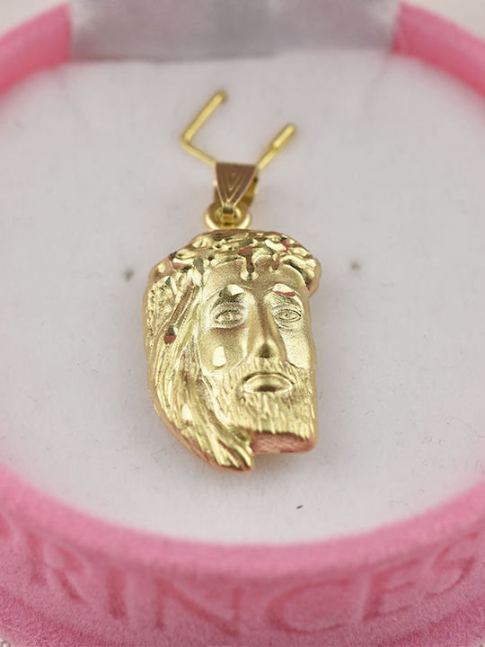 Goldjewels Висулка Детски Талисман Двустранен с Исус Христос от Злато 9K XL435