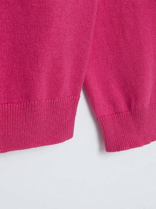 Kinderstrickjacke Baumwolle Fuchsie