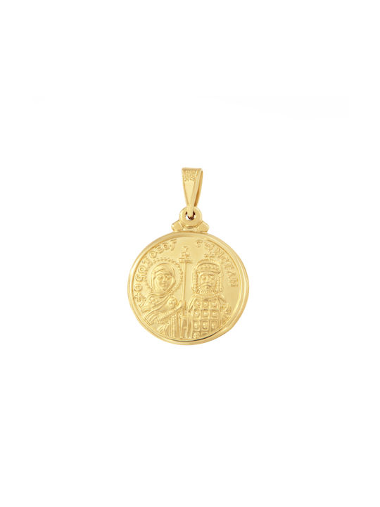 Pendant Kids Talisman Double Sided Constantine from Gold 14K FLD2115