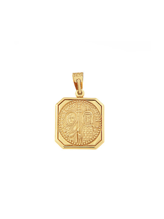 Pendant Kids Charm Double Sided Constantinato made of Gold 14K KNK2402