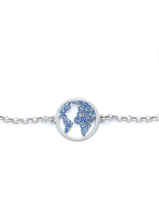 PS Silver Bracelet Chain made of Silver with Diamond