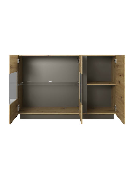 Bufet Din Lemn Artisan Oak / Grafit 138.2x40x90.5cm