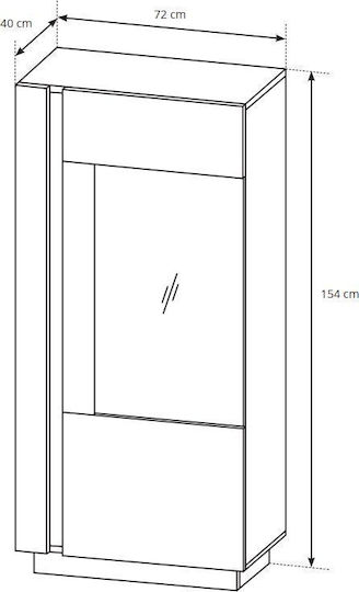 Vitrină Pentru Sufragerie Din Placă Din Lemn Agregat Cu Geam Alb 72x40x154cm