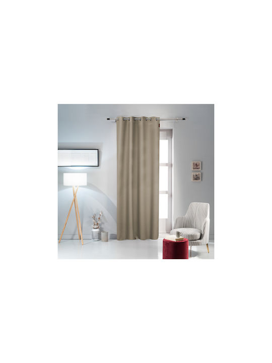 Pierre Cardin Κουρτίνα με Τρουκς Kadhi Μπεζ 140x270εκ.