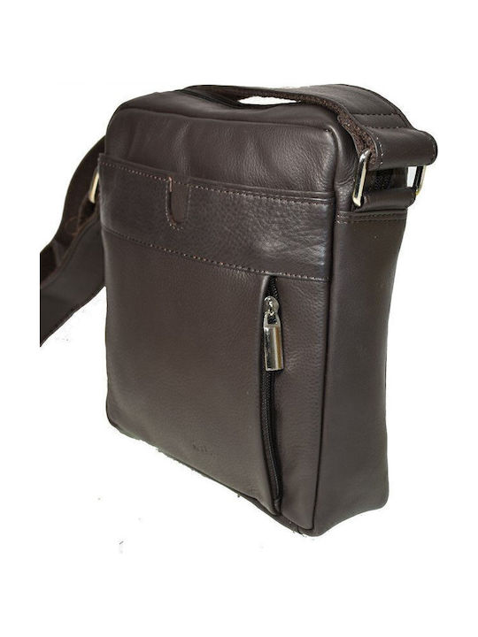 Leder Herrentasche Schulter / Crossbody Braun