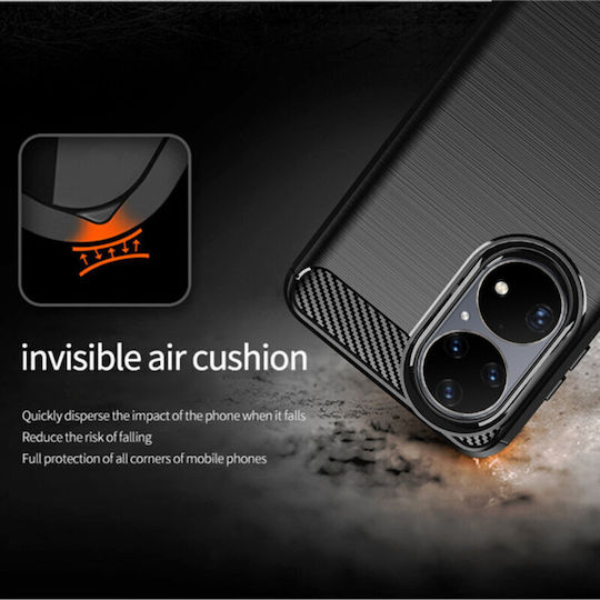 Techsuit Carbon Back Cover Σιλικόνης Μαύρο (Huawei P50 Pro)