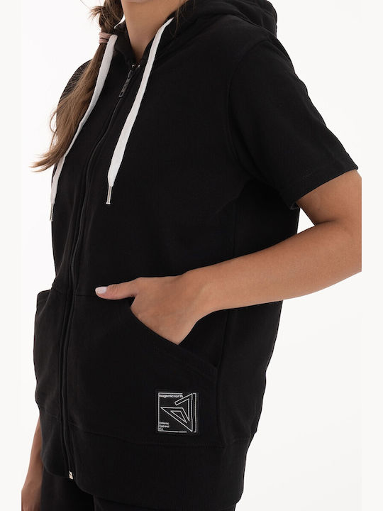 Women's Sweatshirt Jacket Hooded Black