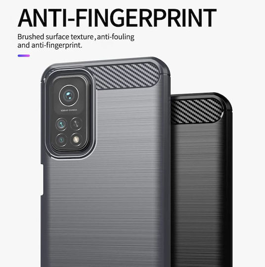 Techsuit Carbon Umschlag Rückseite Silikon Schwarz (Xiaomi Mi 10T / Mi 10T Pro)