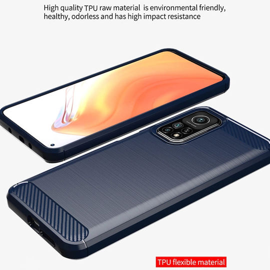 Techsuit Carbon Umschlag Rückseite Silikon Schwarz (Xiaomi Mi 10T / Mi 10T Pro)