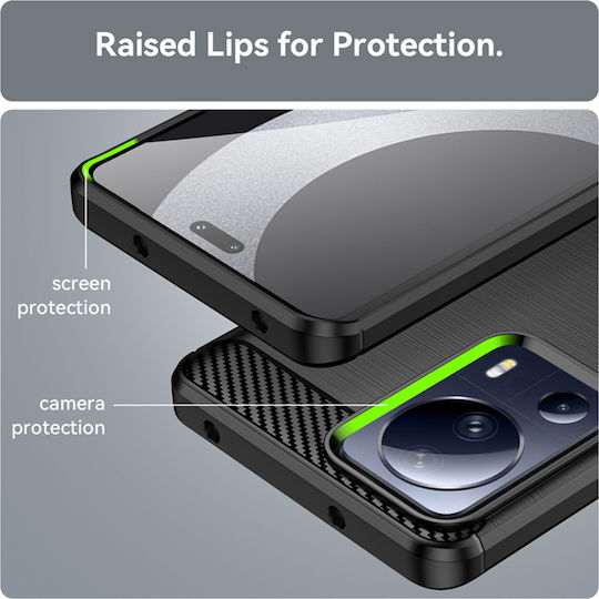 Techsuit Carbon Back Cover Σιλικόνης Μαύρο (Xiaomi 13 Lite)