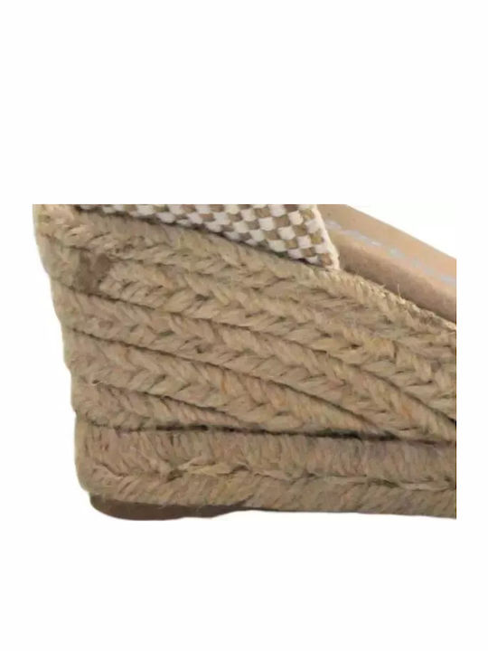 Women's Leather Platform Espadrilles Blue