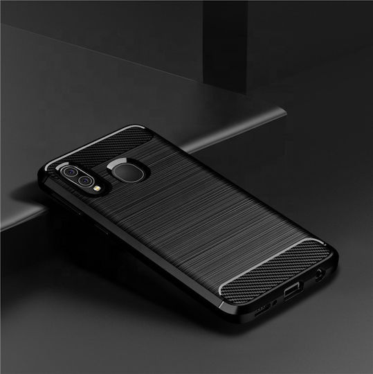 Techsuit Carbon Back Cover Silicone Black (Galaxy A40)