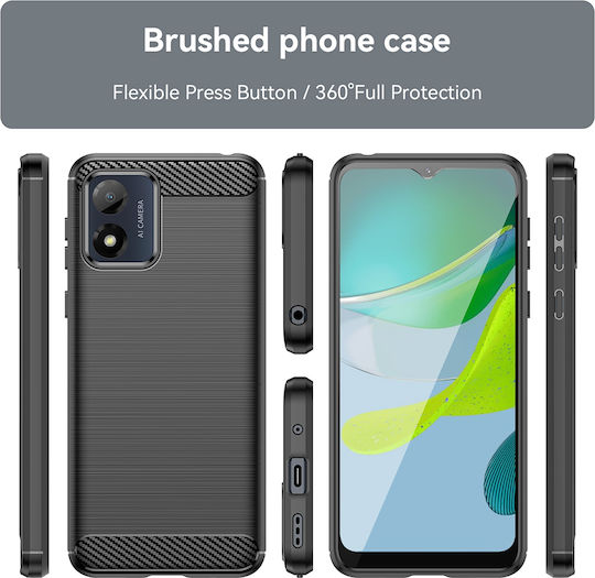 Techsuit Carbon Back Cover Σιλικόνης Μαύρο (Moto E13)