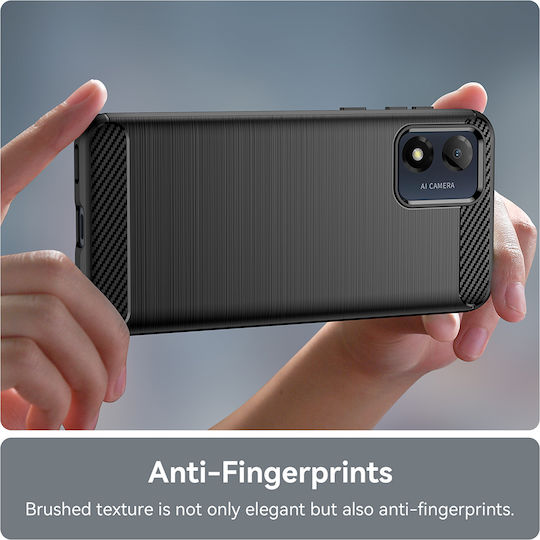 Techsuit Carbon Back Cover Σιλικόνης Μαύρο (Moto E13)