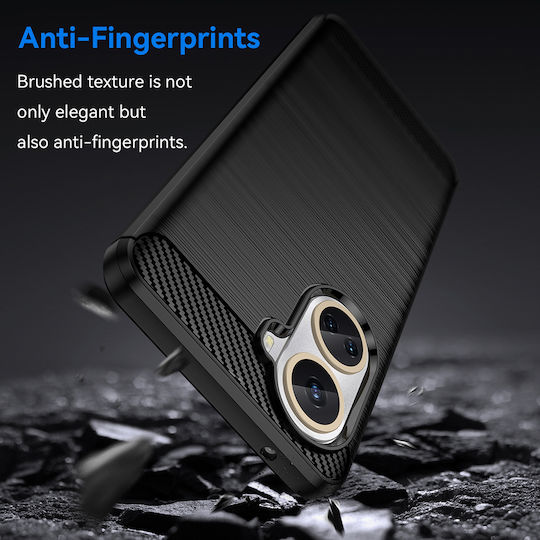 Techsuit Carbon Umschlag Rückseite Silikon Schwarz (Huawei Nova 10)