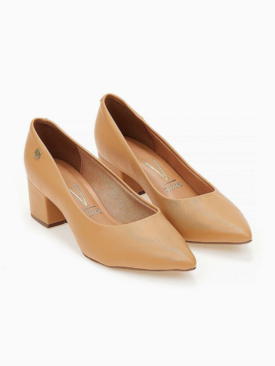 Vizzano Leather Tabac Brown Heels