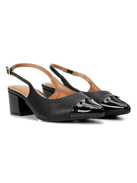 Vizzano Pointed Toe Black Heels with Strap