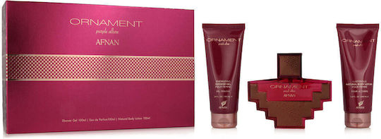 Afnan Ornament Purple Allure Women's Set with Eau de Parfum and Shower Gel 3pcs