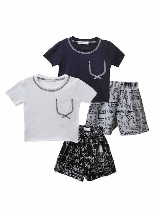 Two In A Castle Kids Set with Shorts Summer 2pcs Blue