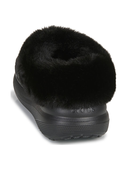 Crocs Furever Crush Women's Clogs with Fur Black