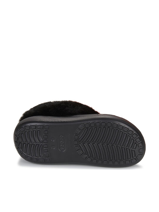 Crocs Furever Crush Women's Clogs with Fur Black