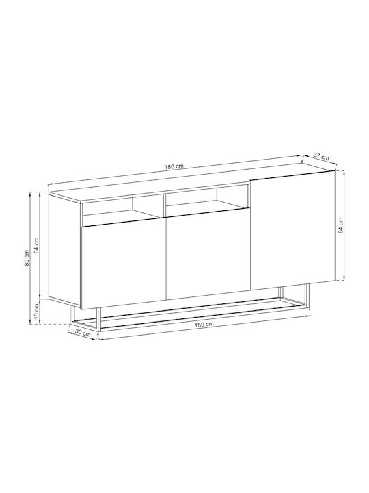 Sideboard Wooden 21113-ENJ-B-Graphite 180x37x82cm