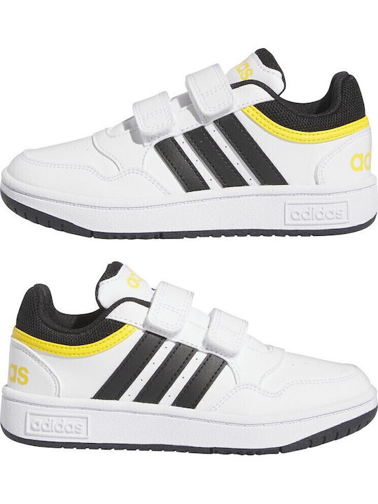 Hoops Hoops 3.0 CF Kids Sports Shoes Basketball with Hoop & Loop Closure Cloud White / Core Black / Bold Gold