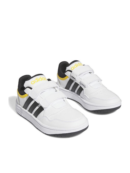 Hoops Hoops 3.0 CF Kids Sports Shoes Basketball with Hoop & Loop Closure Cloud White / Core Black / Bold Gold