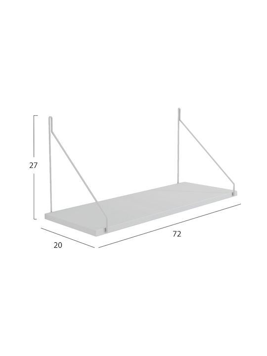 Ράφι Τοίχου Agilan Λευκό 72x20x27εκ.