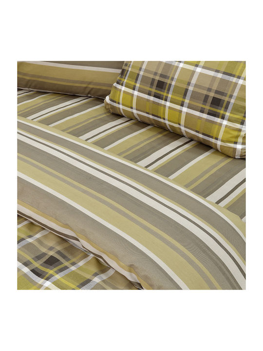 Lino Home Duvet Cover Set Cotton Queen with 2 Pillowcases 220x240 Revon Honey