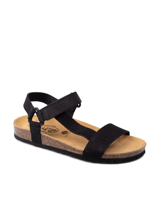 Plakton Leather Women's Sandals Black