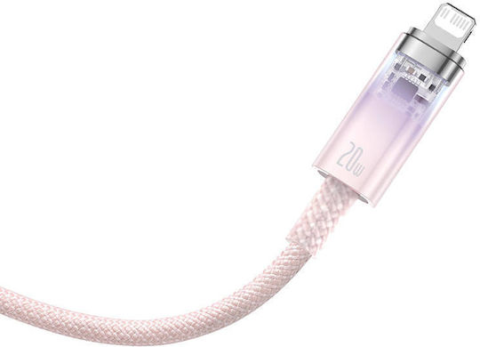 Baseus Explorer Braided USB-C to Lightning Cable 20W Ροζ 1m (CATS010204)
