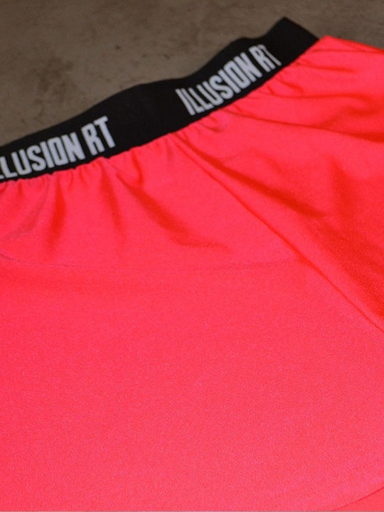 ILLUSION RT SHORTS WITH ELASTIC WAISTBAND NEON PINK