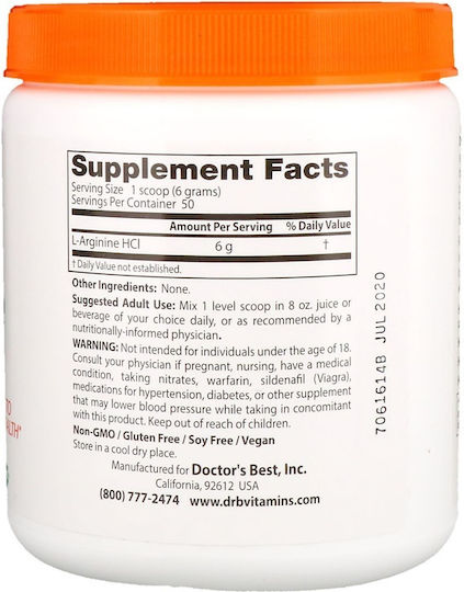 Doctor's Best Pure L-Arginine Powder 300гр Pure