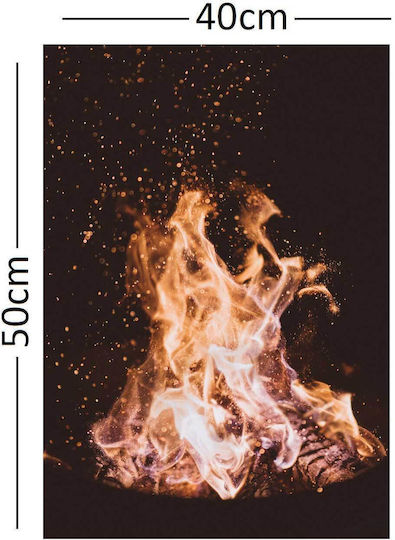 Close-Up of a Fire on Black Background Painting on Canvas 40x50cm