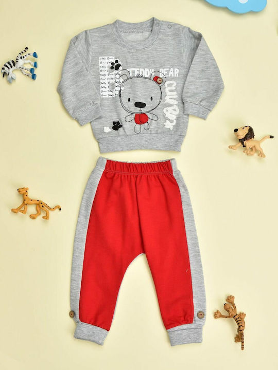 Potre Kids Sweatpants Set Red 2pcs