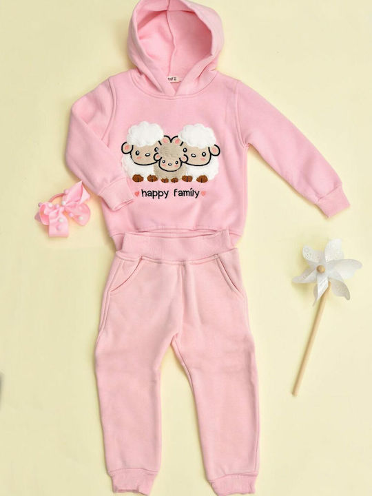 Potre Kids Sweatpants Set Pink 2pcs