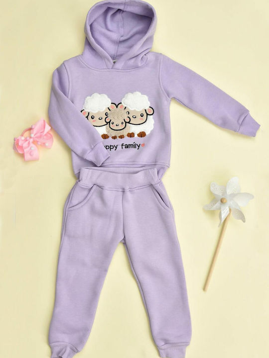 Potre Kids Sweatpants Set Lilac 2pcs