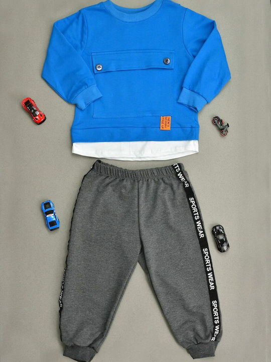 Potre Kids Sweatpants Set Light Blue 2pcs