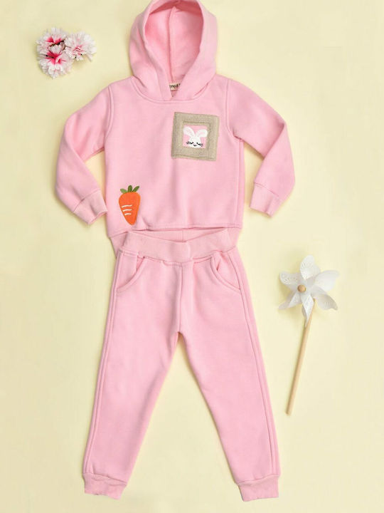 Potre Kids Sweatpants Set Pink 2pcs