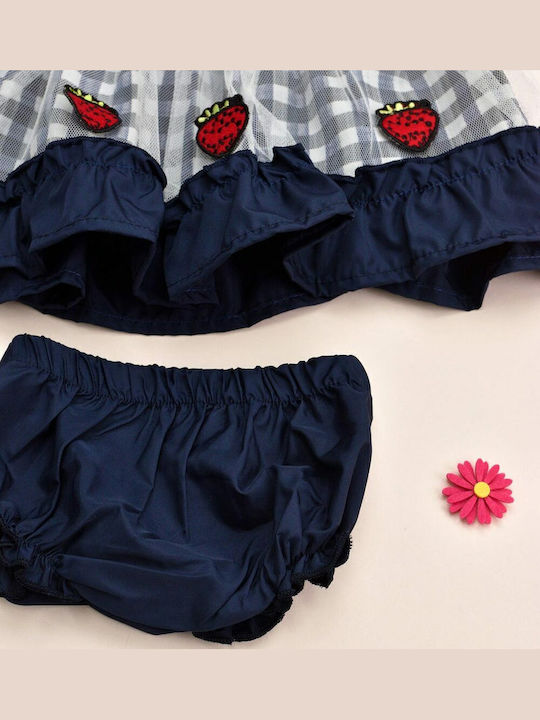 Children's Dress Sleeveless Set with Accessories Navy Blue