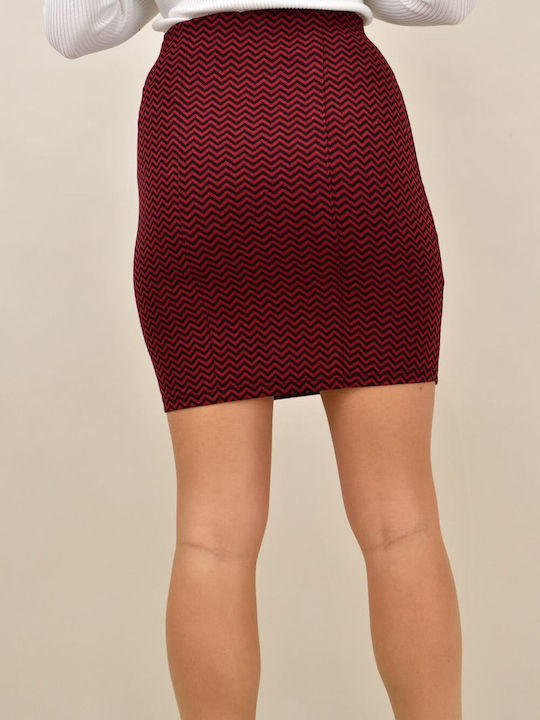 Potre Mini Skirt in Burgundy color