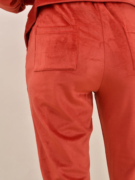 Σετ Φόρμας Βελουτέ Καφέ
