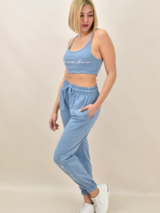 Potre Damen-Sweatpants-Set Hellblau