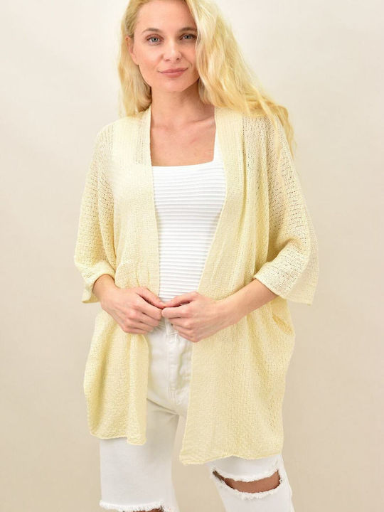 Potre Long Women's Knitted Cardigan Beige