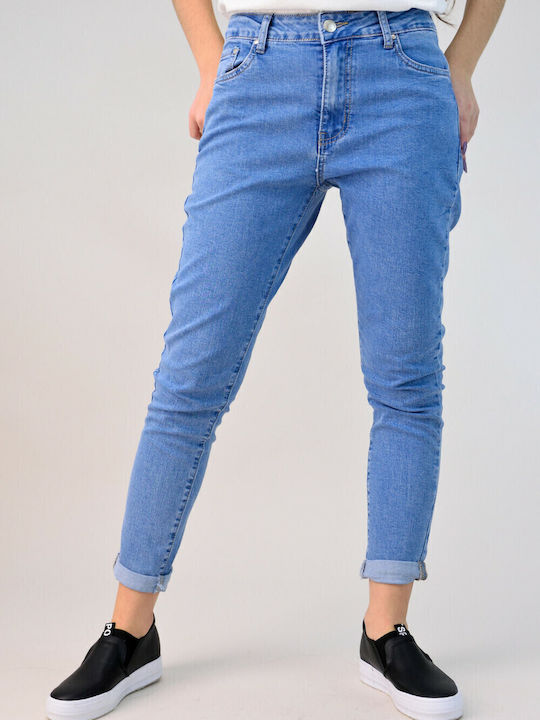 Hoch tailliert Damenjeans in Mom-Passform