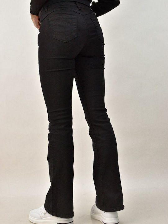 Damenjeans Schlaghose Schwarz